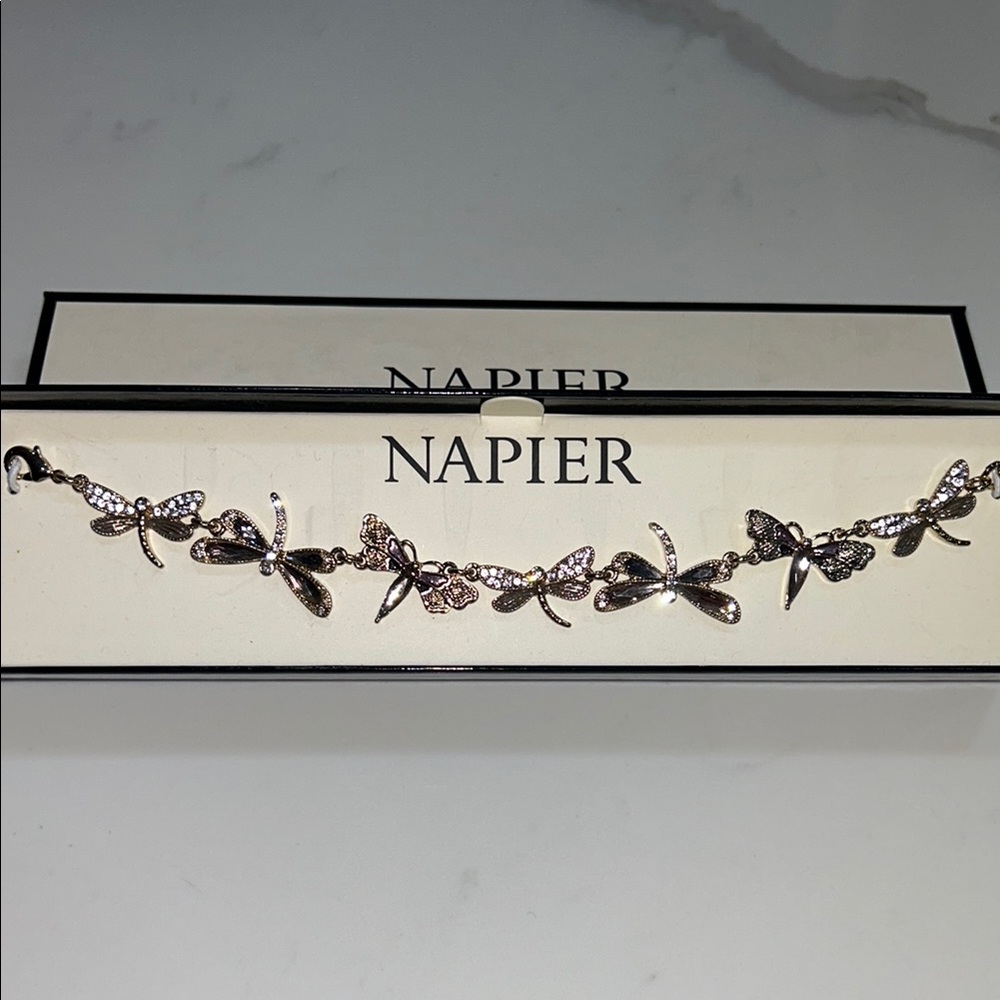 Napier Silver Butterfly Charm Bracelet